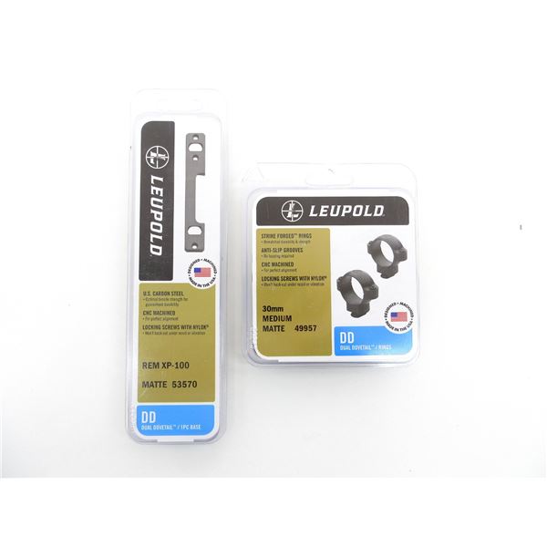 LEUPOLD 30MM SCOPE RINGS AND REMINGTON XP-100 SCOPE BASE MOUNT LOT