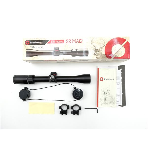 SIMMONS .22 MAG 3-9 X 32MM RIFLE SCOPE WITH RINGS