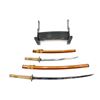 Image 1 : SAMURAI SWORDS WITH WOODEN STAND LOT