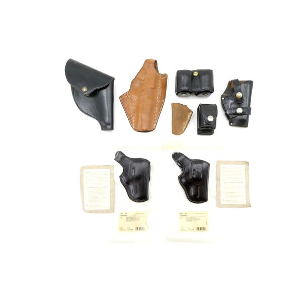 ASSORTED RIGHT-HANDED AND LEFT-HANDED HOLSTERS AND SPEED LOADER POUCH LOT