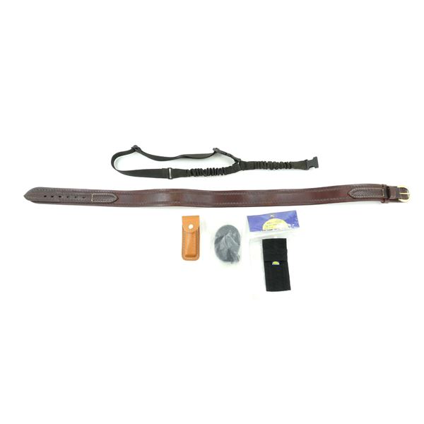 ASSORTED SLINGS, POUCHES AND BELT LOT