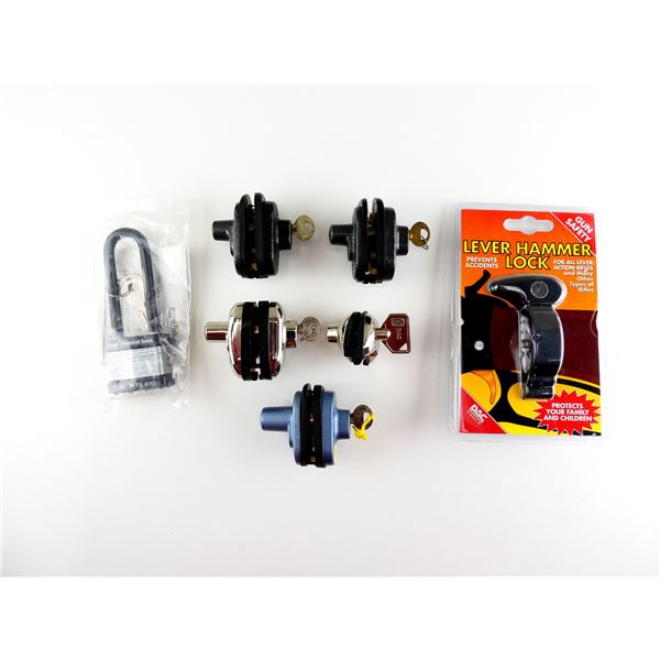 ASSORTED LEVER HAMMER LOCK, PADLOCK AND TRIGGER LOCK LOT