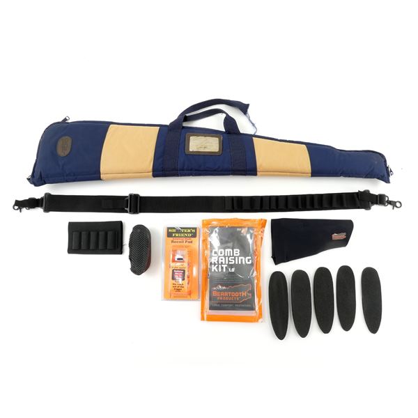 BOB ALLEN GUN CLUB RIFLE CASE AND ACCESSORIES LOT