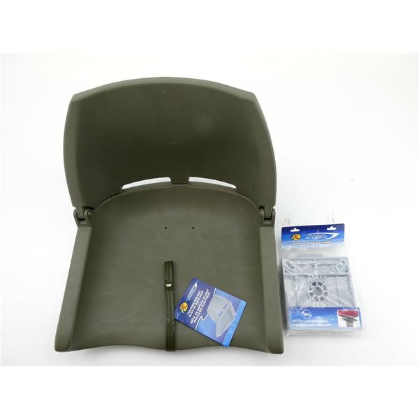BASS PRO SHOPS OUTDOOR WORLD MARINE FOLDING BOAT SEAT WITH QUICK-RELEASE SEAT SWIVEL LOT