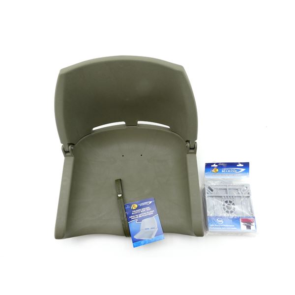 BASS PRO SHOPS OUTDOOR WORLD MARINE FOLDING BOAT SEAT WITH QUICK-RELEASE SEAT SWIVEL LOT