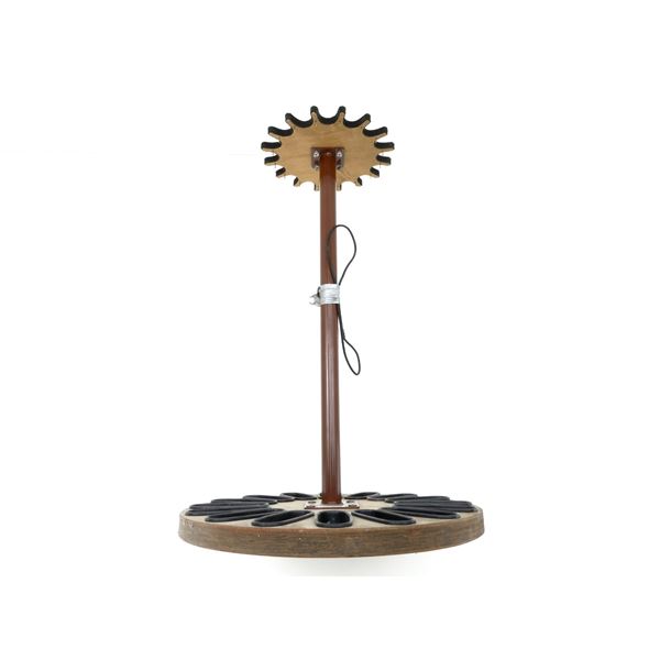 WOODEN 16-RIFLE FLOOR STAND GUN RACK