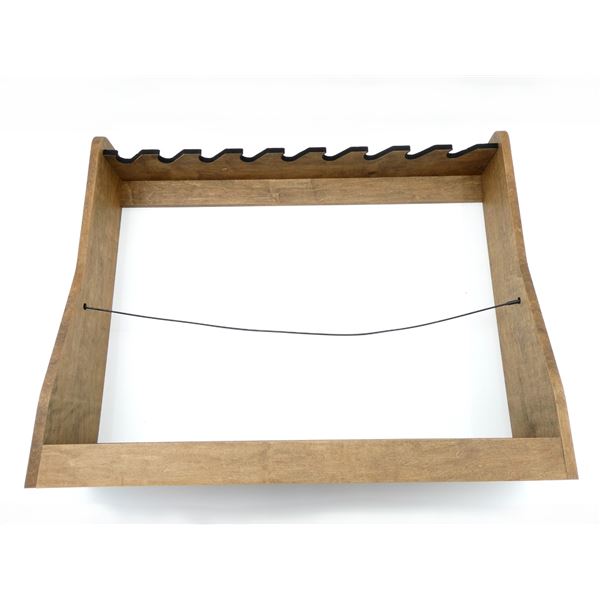 WOODEN 9-RIFLE WALL GUN RACK
