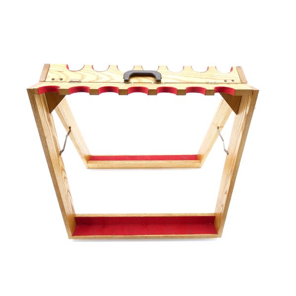 WOODEN 14-RIFLE TABLE-TOP GUN RACK