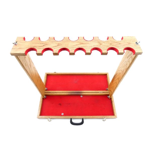 WOODEN 14-RIFLE TABLE-TOP GUN RACK