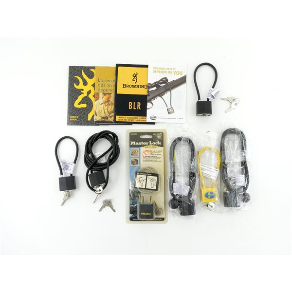 ASSORTED KEYED CABLE LOCK AND KEY LOT