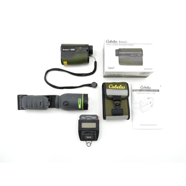 CABELA'S INTENSITY 1600, CANLAB STOP WATCH AND BLACKFIRE FLASHLIGHT LOT