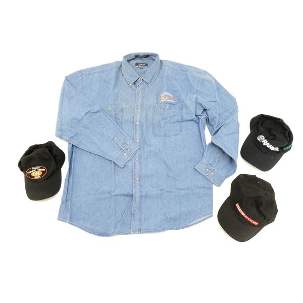 C-I-L / ORION EXPLOSIVES EXPERTS LONG SLEEVE SHIRT AND ASSORTED BASEBALL CAPS LOT