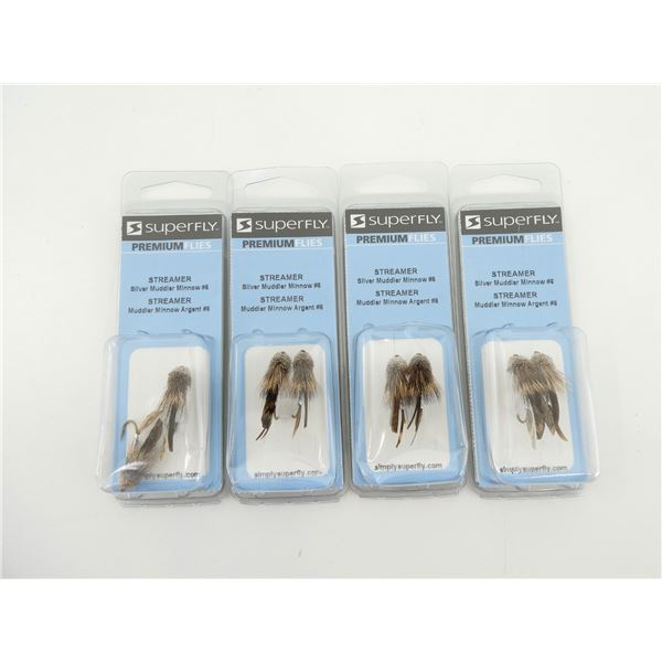 SUPERFLY PREMIUM FLIES SILVER MUDDLER MINNOW #6 STREAMERS LOT