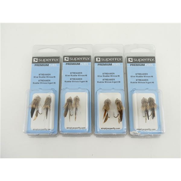 SUPERFLY PREMIUM FLIES SILVER MUDDLER MINNOW #6 STREAMERS LOT
