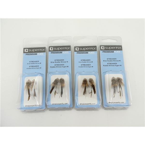 SUPERFLY PREMIUM FLIES SILVER MUDDLER MINNOW #6 STREAMERS LOT