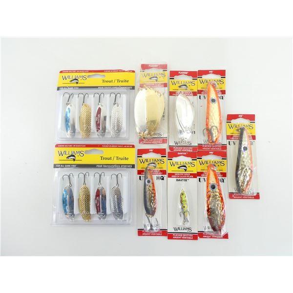 ASSORTED WILLIAMS FISHING LURES AND FLASHERS LOT