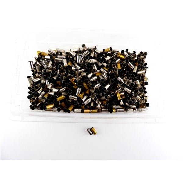 NON-PRIMED ASSORTED 9MM LUGER BRASS AND NICKEL CASES LOT
