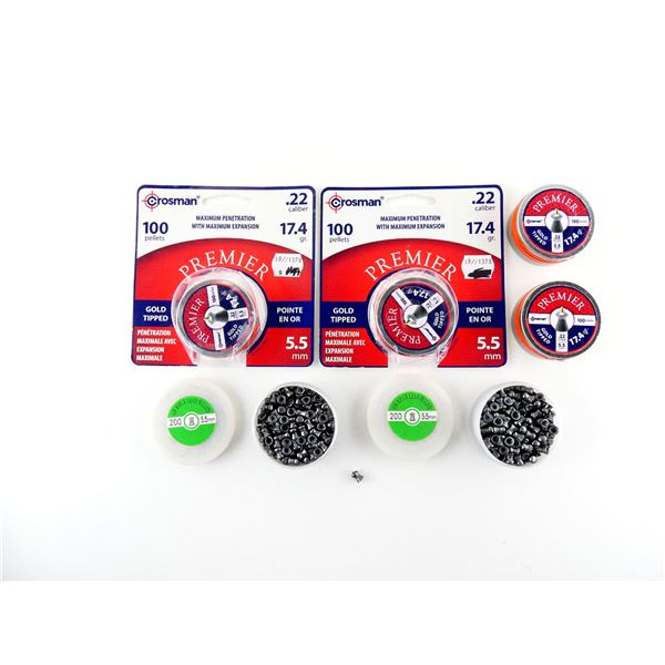 ASSORTED .22 CALIBER (5.5MM) PELLETS LOT