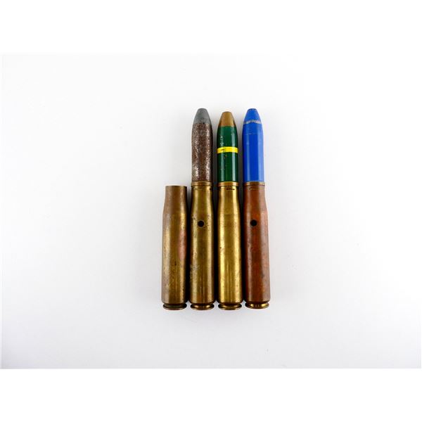 WWII ASSORTED CANADIAN MILITARY 20MM OERLIKON DUMMY RNDS AND NON-PRIMED BRASS CASE LOT