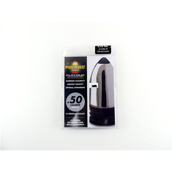 POWERBELT PLATINUM .50 CALIBER AEROTIP MUZZLELOADER BULLETS LOT