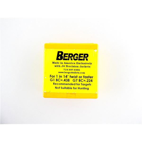 BERGER .30 CALIBER MATCH GRADE BULLETS LOT