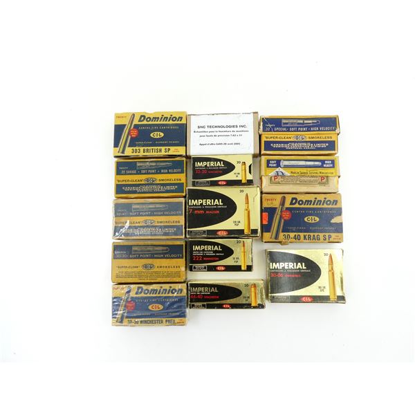 COLLECTIBLE ASSORTED EMPTY AMMO BOXES LOT