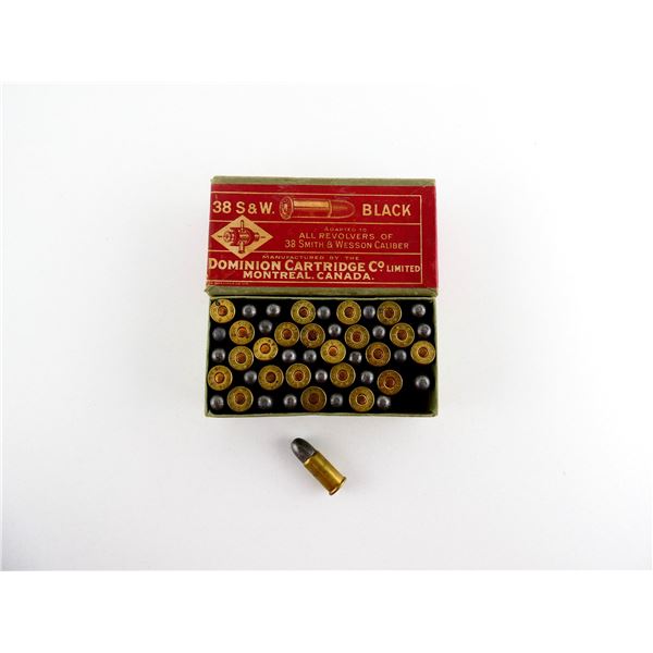 COLLECTIBLE DOMINION .38 S&W CF AMMO LOT