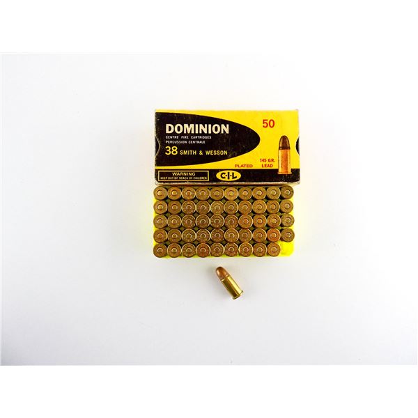 COLLECTIBLE DOMINION .38 SMITH & WESSON AMMO LOT