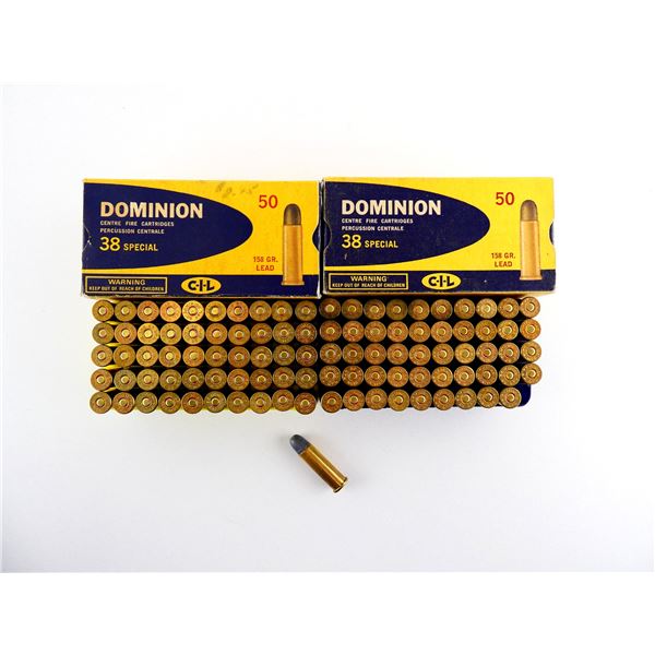 COLLECTIBLE DOMINION .38 SPL AMMO LOT