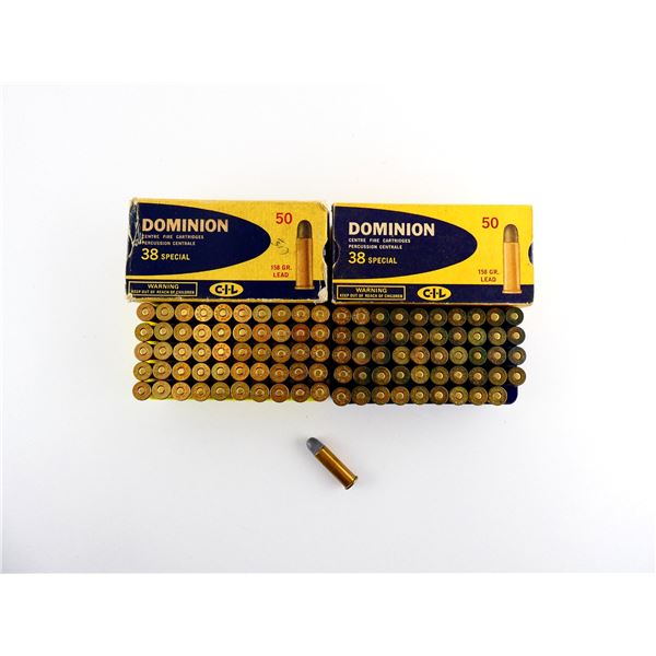 COLLECTIBLE DOMINION .38 SPL AMMO LOT