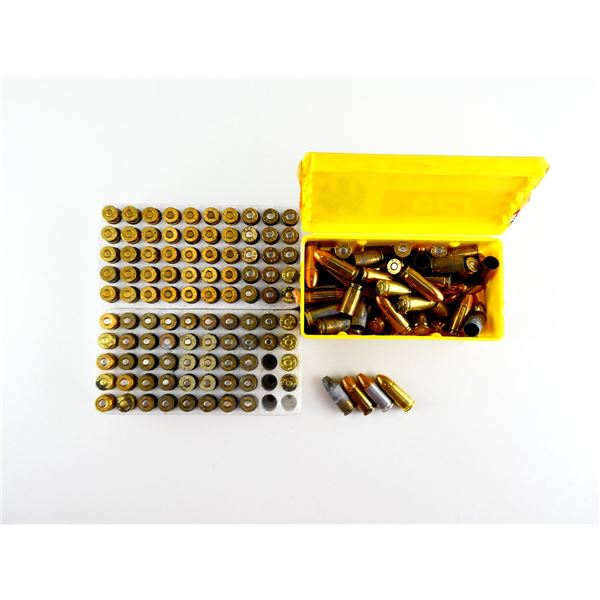 RELOADED ASSORTED 9MM LUGER AMMO AND NON-PRIMED BRASS CASES LOT
