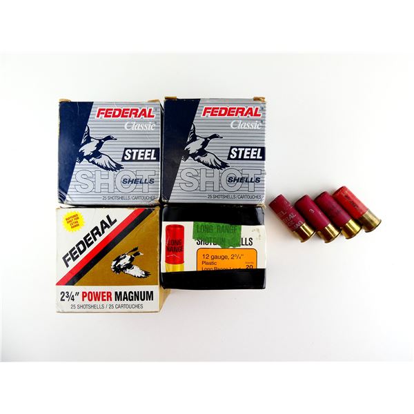 ASSORTED 12 GAUGE 2 3/4" SHOT SHELL AMMO LOT