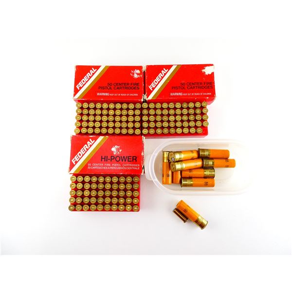 ASSORTED FEDERAL .38 SPL MATCH AMMO AND IMPERIAL 20 GAUGE 2 1/2" SHOT SHELL AMMO LOT