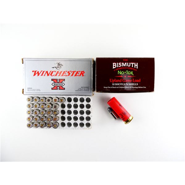 ASSORTED WINCHESTER .38 S&W AND BISMUTH 12 GAUGE 2 3/4" SHOT SHELL AMMO LOT