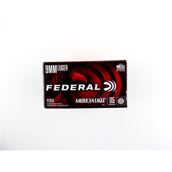FEDERAL AMERICAN EAGLE 9MM LUGER AMMO LOT