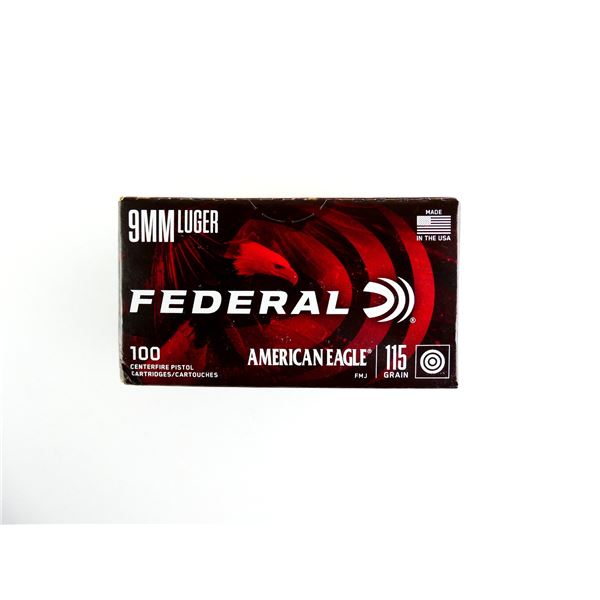 FEDERAL AMERICAN EAGLE 9MM LUGER AMMO LOT