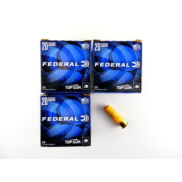 FEDERAL TOP GUN 20 GAUGE 2 3/4" SHOT SHELL AMMO LOT