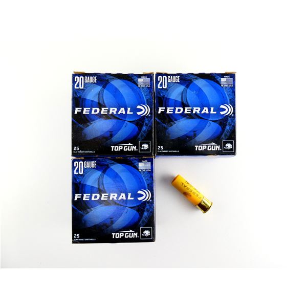 FEDERAL TOP GUN 20 GAUGE 2 3/4" SHOT SHELL AMMO LOT