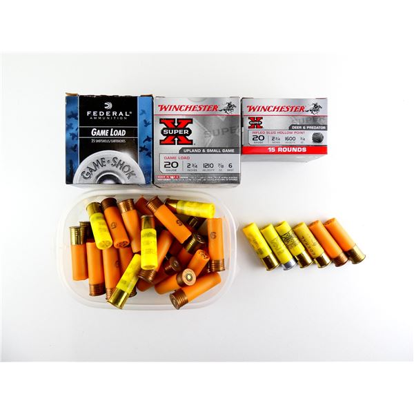 ASSORTED 20 GAUGE 2 3/4" SHOT SHELL AMMO LOT
