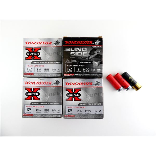ASSORTED WINCHESTER 12 GAUGE 2 3/4" AND 3" SHOT SHELL AMMO LOT