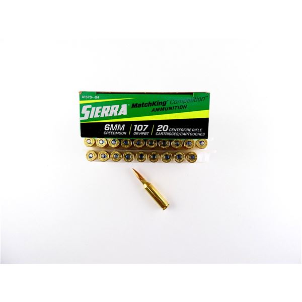 SIERRA MATCHKING 6MM CREEDMOOR AMMO LOT