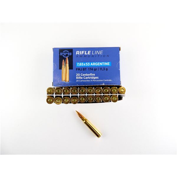 PPU RIFLE LINE 7.65X53 ARGENTINE AMMO LOT