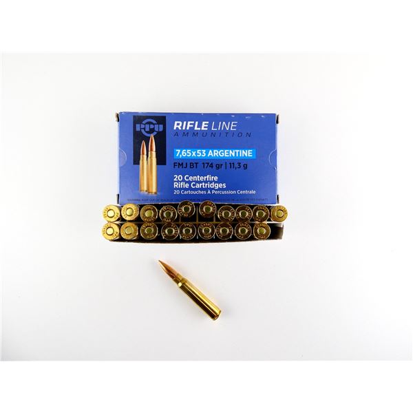 PPU RIFLE LINE 7.65X53 ARGENTINE AMMO LOT