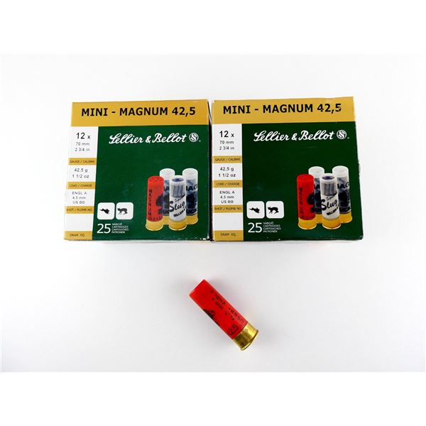 SELLIER & BELLOT 12 GAUGE 2 3/4" MINI MAGNUM SHOT SHELL AMMO LOT