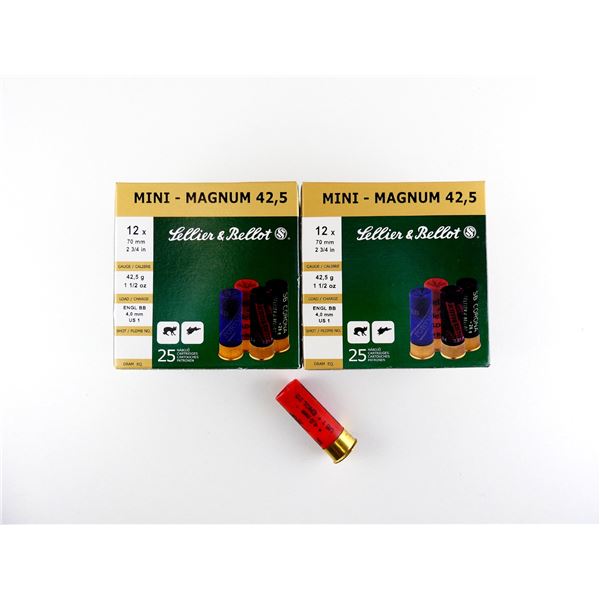 SELLIER & BELLOT 12 GAUGE 2 3/4" MINI MAGNUM SHOT SHELL AMMO LOT