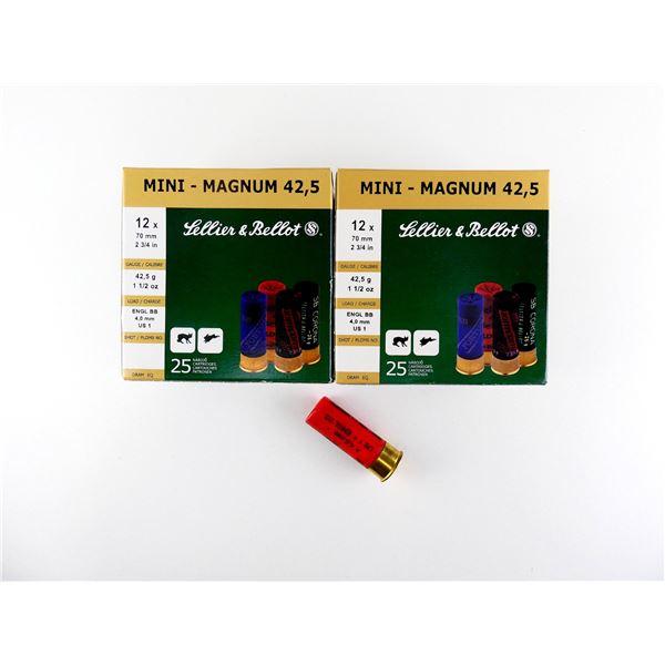 SELLIER & BELLOT 12 GAUGE 2 3/4" MINI MAGNUM SHOT SHELL AMMO LOT