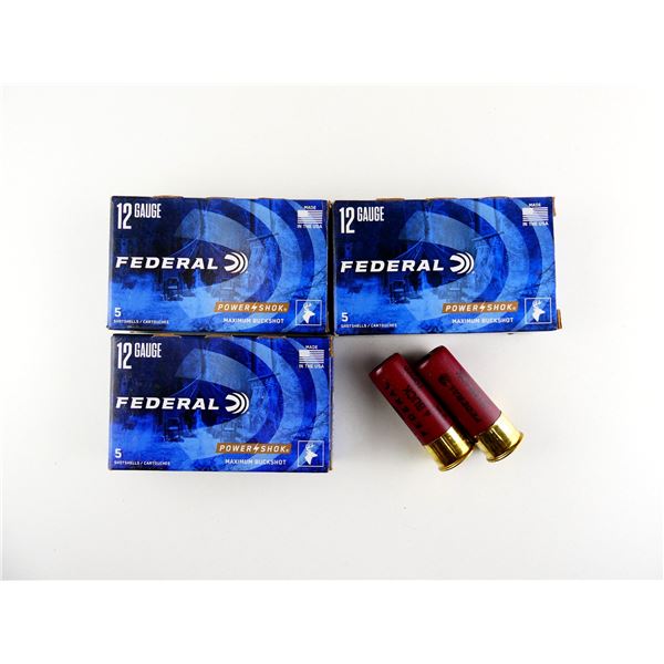ASSORTED FEDERAL POWER/SHOK 12 GAUGE 2 3/4" SHOT SHELL AMMO LOT