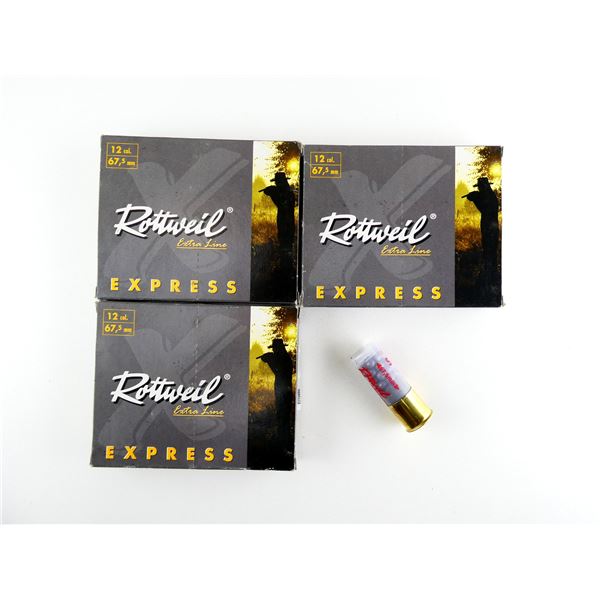 ROTTWEIL EXTRA LINE EXPRESS 12 GAUGE 2 5/8"-2 3/4" SHOT SHELL AMMO LOT