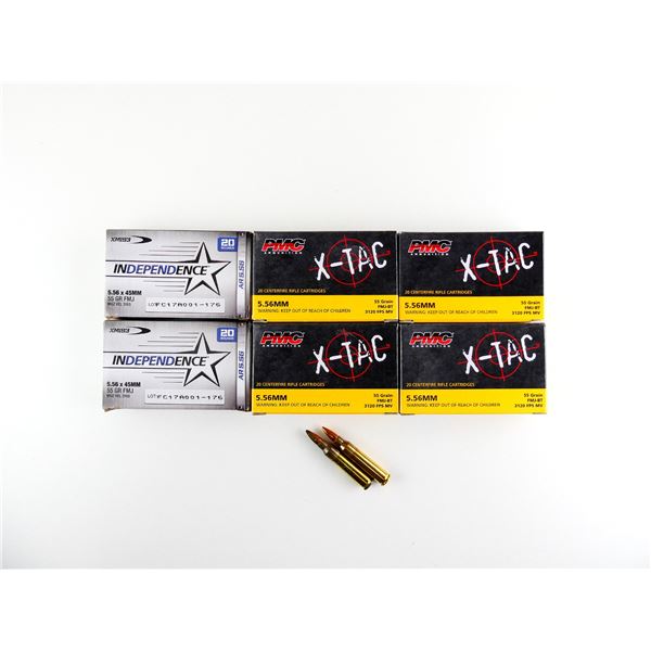 ASSORTED PMC AND INDEPENDENCE 5.56X45MM AMMO LOT