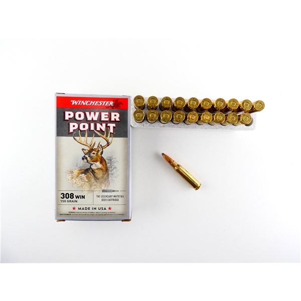WINCHESTER POWER POINT .308 WIN AMMO LOT